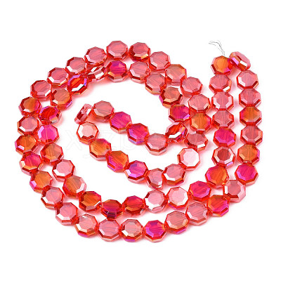 Electroplate Transparent Glass Beads Strands EGLA-N002-27-C02-1