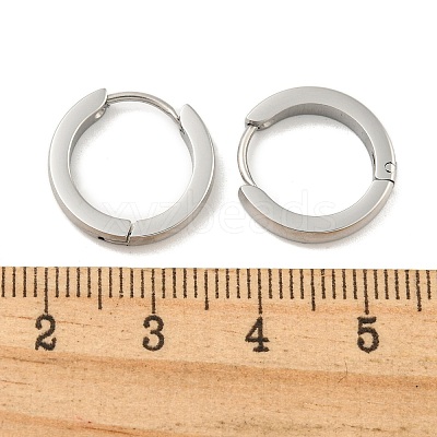 Tarnish Resistant Frosted 304 Stainless Steel Huggie Hoop Earrings for Women EJEW-C096-31A-P-1