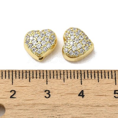 Valentine' s Day Brass Micro Pave Clear Cubic Zirconia Beads FIND-C045-03G-1