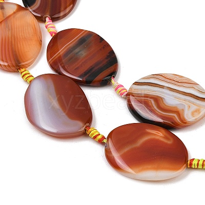 Natural Banded Agate Beads Strands G-P605-L02-06-1