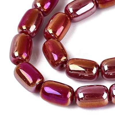 Electroplate Opaque Glass Beads Strands EGLA-Q132-03B-C03-1
