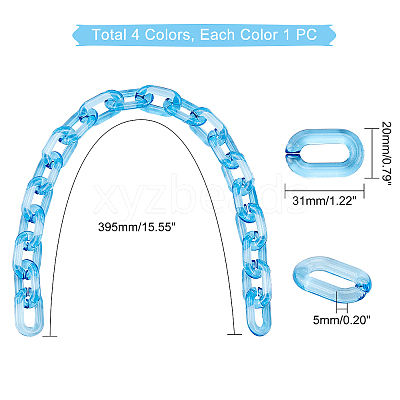 4Pcs 4 Colors Acrylic Cross Chains FIND-WR0002-27A-1