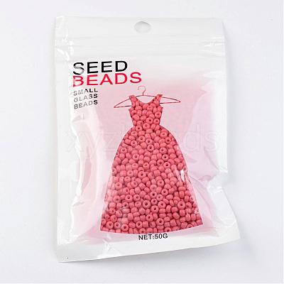 8/0 3mm Baking Paint Glass Seed Beads Loose Spacer Beads X-SEED-S002-K16-1