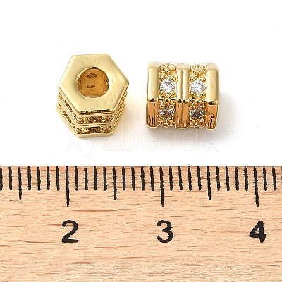 Rack Plating Brass Cubic Zirconia Beads KK-Z033-27G-1