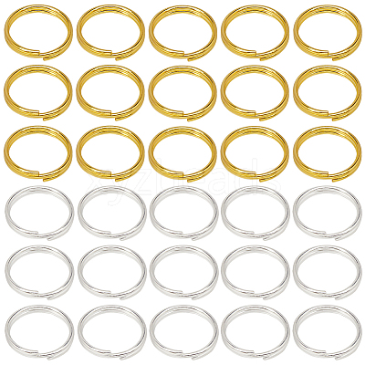 600Pcs 2 Colors Brass Split Rings KK-SP0001-82A-1