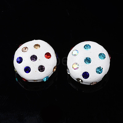 Polymer Clay Rhinestone Beads RB-S056-27H-1