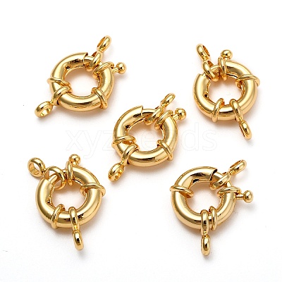 Rack Plating Brass Spring Clasps X-KK-D399-C-G-NF-1