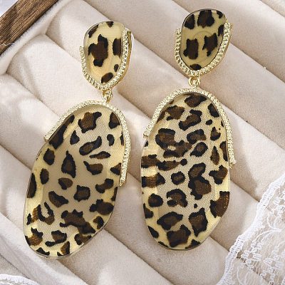 Alloy acrylic Dangle Stud Earrings EJEW-M074-01G-01-1