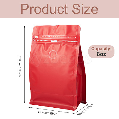 10Pcs BOPP and Aluminized PET and PE Resealable Coffee Zipper Bags with Valve ABAG-TA0001-93C-1