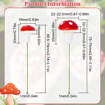 100Pcs Plastic Plant Mini Miniatures Artificial Mushroom AJEW-CA0003-71-1