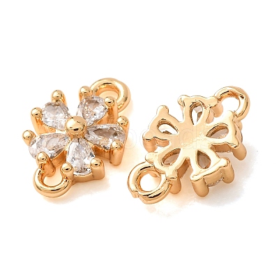 Brass Pave Clear Cubic Zirconia Connector Charms CU-CBAEC99-15G-1