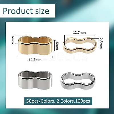 100Pcs 2 Colors Zinc Alloy Slide Charms FIND-DC0004-96-1