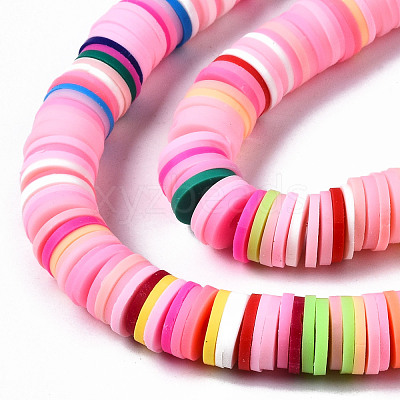 Handmade Polymer Clay Beads Strands X-CLAY-R089-8mm-098-1