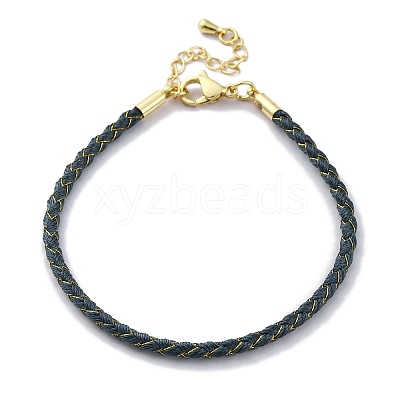 Polyester Cord Braided Bracelet Makings MAK-Z003-01G-06-1
