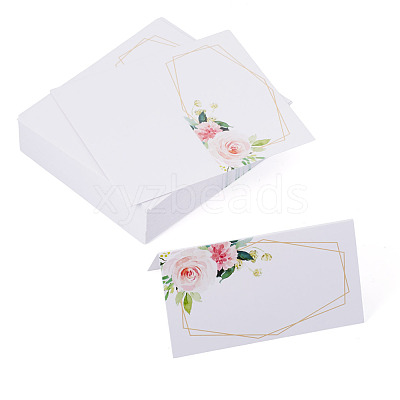 80Pcs Rectangle Paper Table Place Cards AJEW-TA0003-62B-1