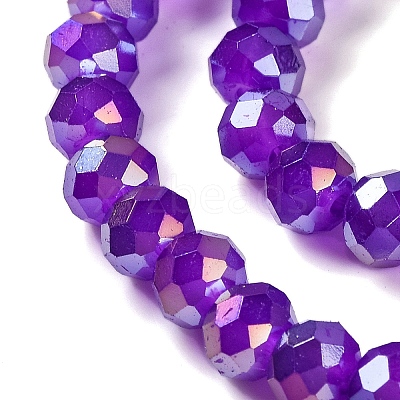 Baking Electroplate Glass Beads Strands X-DGLA-A039-J10mm-B05-1