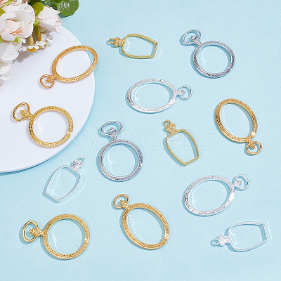 24Pcs 6 Styles Alloy Open Back Bezel Pendants FIND-SP0006-06-1