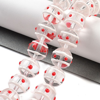 Glass with Enamel Beads Strands GLAA-M047-01F-1