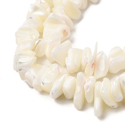 Natural White Mother of Pearl Shell Chip Bead Strands X-G-M205-63-1