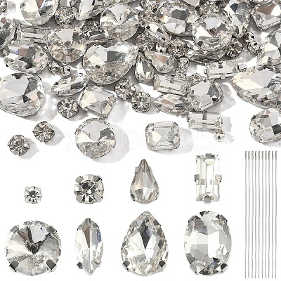 90Pcs 10 Styles Sew on Rhinestone RGLA-YW0002-10-1