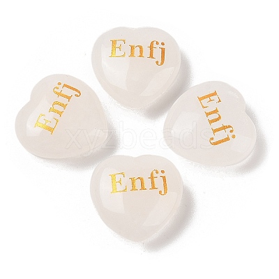 Natural Quartz Crystal Heart Engraving MBTI Figurines Statues for Home Office Desk Decorations G-K353-05M-1