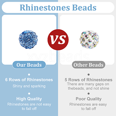 200Pcs Pave Disco Ball Beads RB-PH0001-41A-1