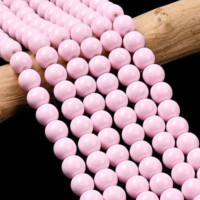 Painted Glass Bead Strands DGLA-S071-8mm-B2-1