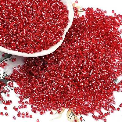 Baking Paint Silver Lined Glass Seed Beads SEED-H003-09C-1