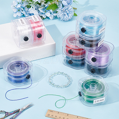 10Pcs 10 Colors Flat Elastic Crystal String Sets EW-UN0001-01-1