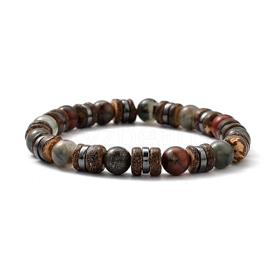 Natural & Synthetic Gemstone Stretch Bracelets BJEW-JB05359-1