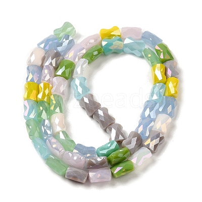 Electroplate Glass Beads Strands GLAA-Q098-E01-01-1