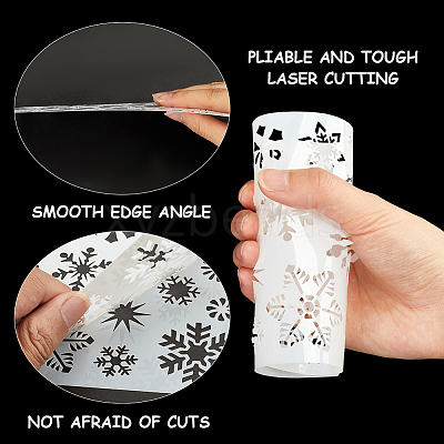 6Pcs 3 Styles Christmas Theme Plastic Hollow Out Drawing Painting Stencils Templates DIY-GF0009-92-1
