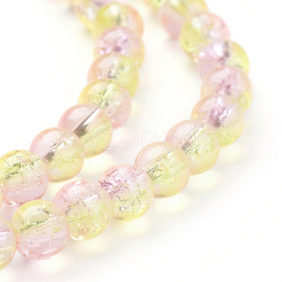 Spray Painted Crackle Glass Beads Strands X-CCG-Q002-6mm-03-1