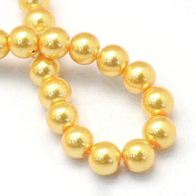 Baking Paint Pearlized Glass Pearl Round Bead Strands HY-Q003-10mm-56-1