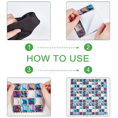10 Sheets PVC Self Adhesive Mosaic Tile Stickers FIND-WH0145-99-1