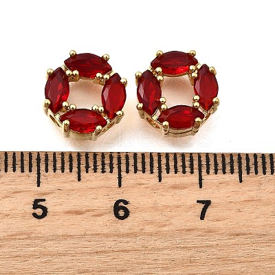 Brass Micro Pave Cubic Zirconia Beads KK-F913-02G-1