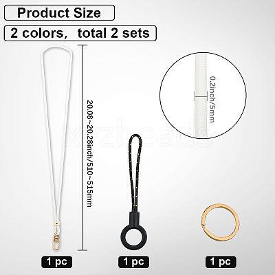 2Pcs Polyester Mobile Straps HJEW-GF0001-65-1