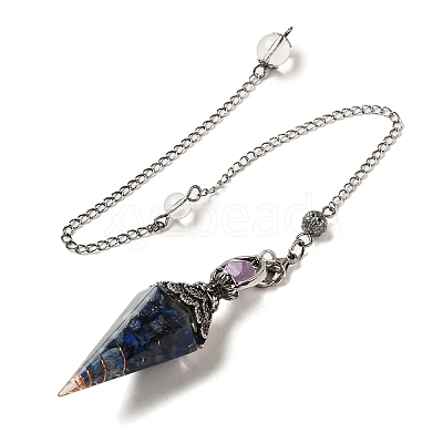 Resin Bullet Dowsing Pendulum Big Pendants G-H058-01AS-09-1