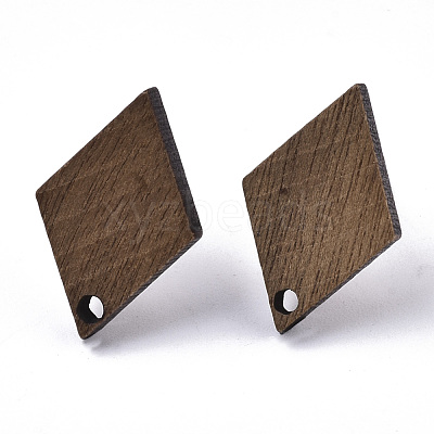 Walnut Wood Stud Earring Findings MAK-N033-005-1
