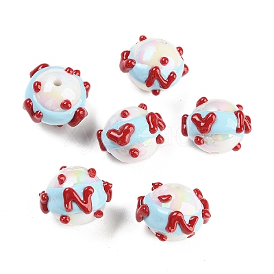 Hand Painted Acrylic with Enamel Beads MACR-K354-37-1
