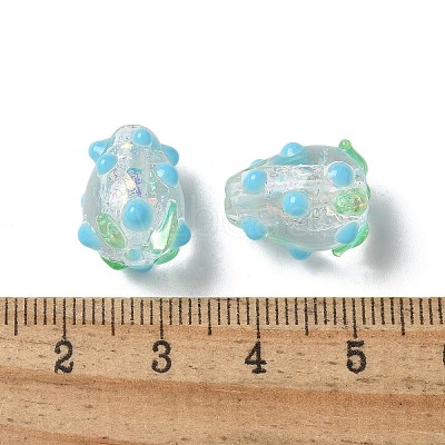 Handmade Foil Lampwork Bumpy Beads Strands FOIL-Z001-05A-1