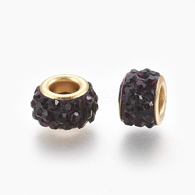 Handmade Polymer Clay European Beads CLAY-O002-01G-B-1