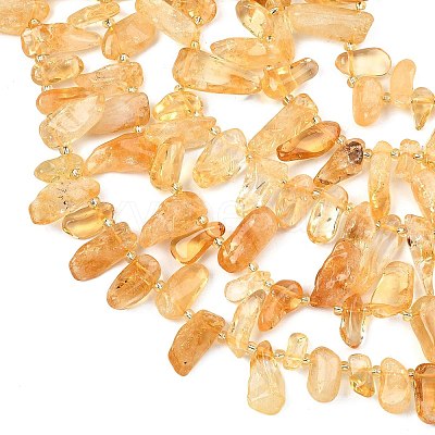 Heated Natural Citrine Beads Strands G-F821-C04-01-1