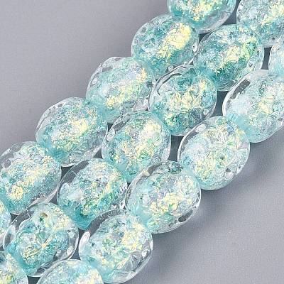 Handmade Foil Glass Beads Strands FOIL-Q002-05I-1