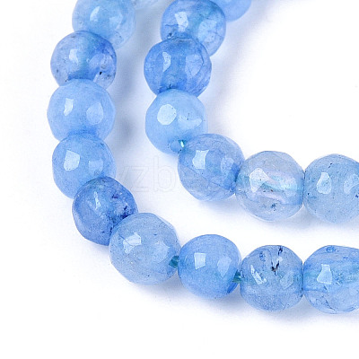 Dyed Natural White Jade Beads Strands X-G-T139-4mm-60-16-1