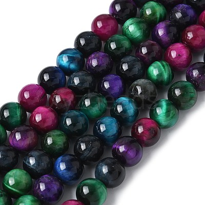 Natural Tiger Eye Beads Strands G-B133-A02-8MM-06-1