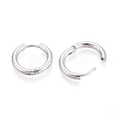 304 Stainless Steel Hoop Earrings EJEW-T048-24A-P-1