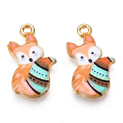 Painted Alloy Pendants PALLOY-P288-05G-08-1