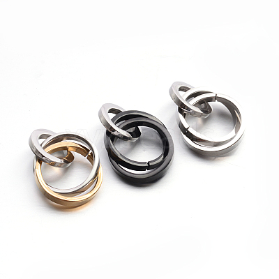 304 Stainless Steel Interlocking Ring Pendants STAS-E090-90-1