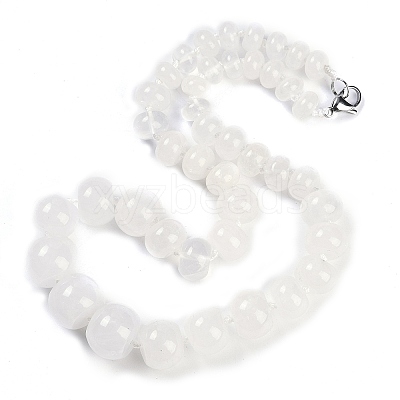 Natural Quartz Crystal Rondelle Graduated Beaded Necklaces for Women Men NJEW-K388-02E-1